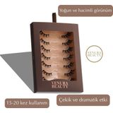 Venura Beauty Aura 7’li Takma Kirpik Seti – Yoğun, Hacimli ve Belirgin Etki | Özel Gün ve Gece Makyajı Için | Çoklu Kullanım - Siyah