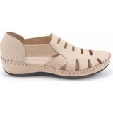 Venüs 18791395 Bej Deri Lastikli Comfort Delikli Kadın Sandalet