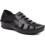 Venüs 18791395 Kadın Deri Lastikli Comfort Delikli Sandalet - Siyah