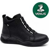 Venüs 1953860K Kadın Hakiki Deri Lastikli Comfort Kısa Fermuarlı Bot - Siyah