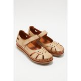 Venüs 22793524 Bej Kadın Comfort Deri Sandalet