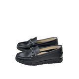 Venüs 24075604Y Siyah Deri Kadın Loafer Ayakkabı