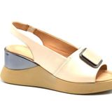 VENÜS 2409302Y DOLGU TOPUK FASHİON DERİ KADIN SANDALET