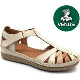 Venüs 25033540 Kadın Hakiki Deri Önü Kapalı Anatomik Taban Günlük Sandalet - Bej