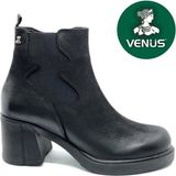 Venüs 2553103K Hakiki Nubuk Deri Kadın Kalın Topuklu Günlük Bot - Siyah Nubuk