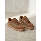 Venüs 2609922K Kadın Hakiki Deri Süet Desenli Sneaker Ayakkabı - Taba