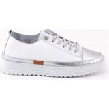 Venüs 26150001Y Kadın Hakiki Deri Parçalı Lastikli Comfort Sneaker Ayakkabı - Beyaz