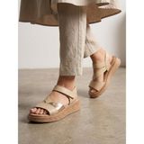 Venüs 26322466Y Kadın Hakiki Deri Cırtlı Comfort Sandalet - Bej