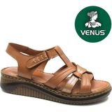 Venüs Andirigulle Hakiki Deri Comfort Ortopedik Kadın Sandalet - Taba