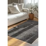 Venüs Antrasit Iskandinav Desenli Kaymaz Pamuk Kilim – Makinede Yıkanabilir, Modern ve Şık Tasarım Halı - 160 x 230 cm