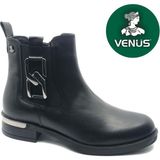 Venüs Apricus Hakiki Deri Düz Kaymaz Taban Ortopedik Kadın Bot - Siyah
