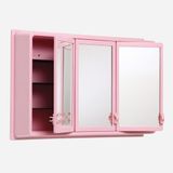 Venüs Aynalı 78 cm Banyo Dolabı Üst Modül Pembe