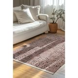 Venüs Bej/füme Iskandinav Desenli Kaymaz Pamuk Kilim – Makinede Yıkanabilir, Modern ve Dayanıklı Tasarım Halı - 60 x 90 cm