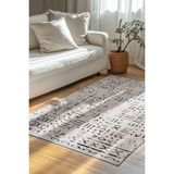 Venüs Beyaz Iskandinav Desenli Kaymaz Pamuk Kilim – Makinede Yıkanabilir, Modern ve Dayanıklı Tasarım - Kırık Beyaz - 80 x 200 cm