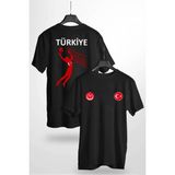 Venüs Dijital Voleybol Türkiye Tişört Milli Takım Forma Ön ve Sırt Baskılı - Siyah