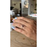 Venüs Doğal Taş Lal Taşı (Garnet) Oval Prenses Gümüş Yüzük
