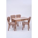 Venüs Elma Otomatik Açılır Masa Sandalye Takımı 80X120 - Ceviz