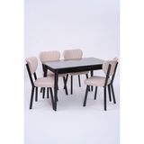 Venüs Elma Otomatik Açılır Masa Sandalye Takımı 80X120 - Siyah