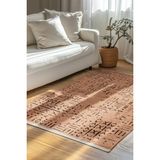 Venüs Hardal Iskandinav Desenli Kaymaz Pamuk Kilim – Makinede Yıkanabilir, Modern ve Dayanıklı Tasarım Halı - 90 x 120 cm