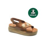 Venüs Hazzel Hakiki Deri Comfort Ortopedik Kadın Sandaleti, Taba