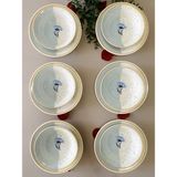 Venüs Home Decoration Mavi Gelincik 12 Parça 6 Kişilik Seramik Yemek Takımı Modern Desenli