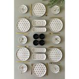 Venüs Home Decoration Siyah Kalp 20 Parça Kahvaltı Takımı 6 Kişilik Yuvarlak Seramik Set