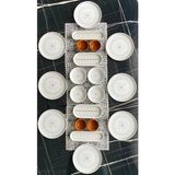 Venüs Home Gold Elips 8 Kişilik 20 Parça Desenli Kahvaltı Takımı Renkli Seramik Set