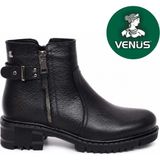 Venüs Huzey Hakiki Deri Kaymaz Taban Ortopedik Kadın Bot - Siyah