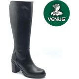 Venüs Jabuka Hakiki Deri Ortopedik Topuklu Kadın Çizme - Siyah
