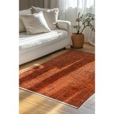 Venüs Kiremit Iskandinav Desenli Kaymaz Pamuk Kilim – Makinede Yıkanabilir, Modern ve Şık Tasarım Halı - 60 x 150 cm