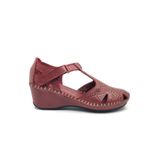 Venüs Linda Hakiki Deri Comfort Ortopedik Kadın Sandalet BORDO