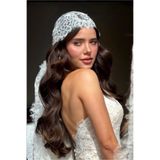 VENÜS MODA by Pınar Lez dantel duvak vintage tarz taraklı 75cm kısa duvak