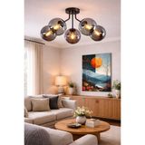 Venüs Modern Plofonyer Beşli Camlı Avize Oturma Salon Yatak Odası 5li Avize - 0 - Gri