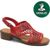 Venüs Nimbatik Hakiki Deri Comfort Ortopedik Kadın Sandalet - Kırmızı