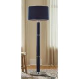 VENÜS NOVA VENÜS BENETNASCH | MODERN PARLAK LACİVERT & KROM DETAYLAR METAL LAMBADER | LACİVERT KROM ŞERİT KUMAŞ BAŞLIK | AYAKLI PREMİUM AYDINLATMA | 2 MM PROFİL