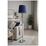 VENÜS NOVA VENÜS VEGA İKİ TOP | MODERN KROM METAL LAMBADER| LACİVERT KROM ŞERİT KUMAŞ BAŞLIK |AYAKLI AYDINLATMA