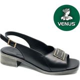 Venüs Nurive Hakiki Deri Comfort Ortopedik Kadın Sandalet - Siyah