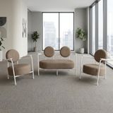Venüs Ofis ve İş Yeri Bekleme Koltuk Takımı - Soft Kumaş - Metal Beyaz İskelet - Cappuccino Bej