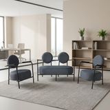 Venüs Ofis ve İş Yeri Bekleme Koltuk Takımı - Soft Kumaş - Metal Siyah İskelet - Antrasit