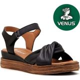 Venüs Oliving Hakiki Deri Comfort Ortopedik Kadın Sandalet - Siyah