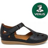 Venüs Omelo Hakiki Deri Comfort Ortopedik Kadın Sandalet - Siyah
