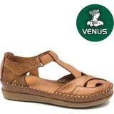 Venüs Omelo Hakiki Deri Comfort Ortopedik Kadın Sandalet - Taba