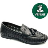 Venüs Pallas Hakiki Deri Ortopedik Kadın Casual Babet Ayakkabı - Siyah
