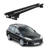 Venüs Peugeot 407 Station Wagon (2004-2011) Uyumlu Siyah Ara Atkı Port Bagaj Tavan Barı