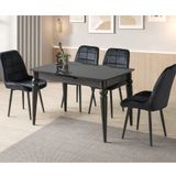 Venüs Riva Masa Takımı 80x120 cm Siyah-Antrasit