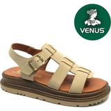 Venüs Riwing Hakiki Deri Comfort Ortopedik Kadın Sandalet - Bej