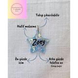 Venüs Takı ve Aksesuar Yıldız Şeklinde Kedi/ Küçük- Orta Irk Köpek- Isimliği/ Künyesi - Mavi