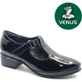 Venüs Tinggy Hakiki Deri Comfort Ortopedik Kadın Topuklu Ayakkabı - Siyah - Rugan