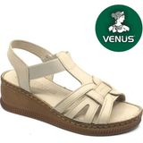 Venüs Tog Hakiki Deri Comfort Ortopedik Kadın Sandalet - Bej