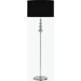 Venüs Vega Dört Top / Modern Krom Metal Lambader / Siyah Krom Şerit Kumaş Başlık / Ayaklı Ayd - Çok Renkli